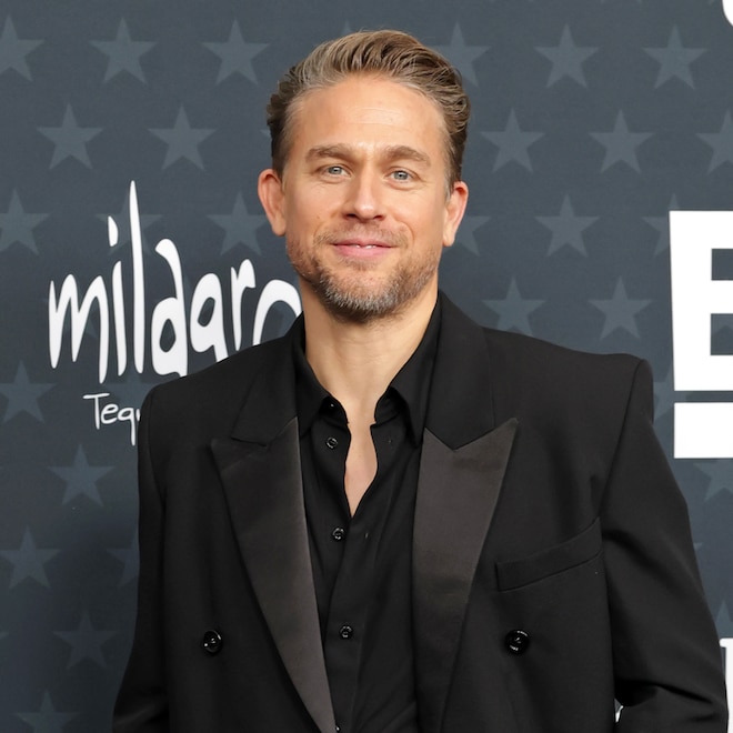 Charlie Hunnam arrives at the 2025 Critics Choice Awards red carpet